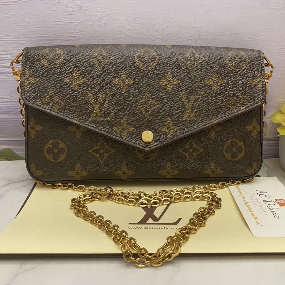 Louis Vuitton Felicie Monogram Fuchsia Clutch Crossbody (SP2186) + Receipt 🌸